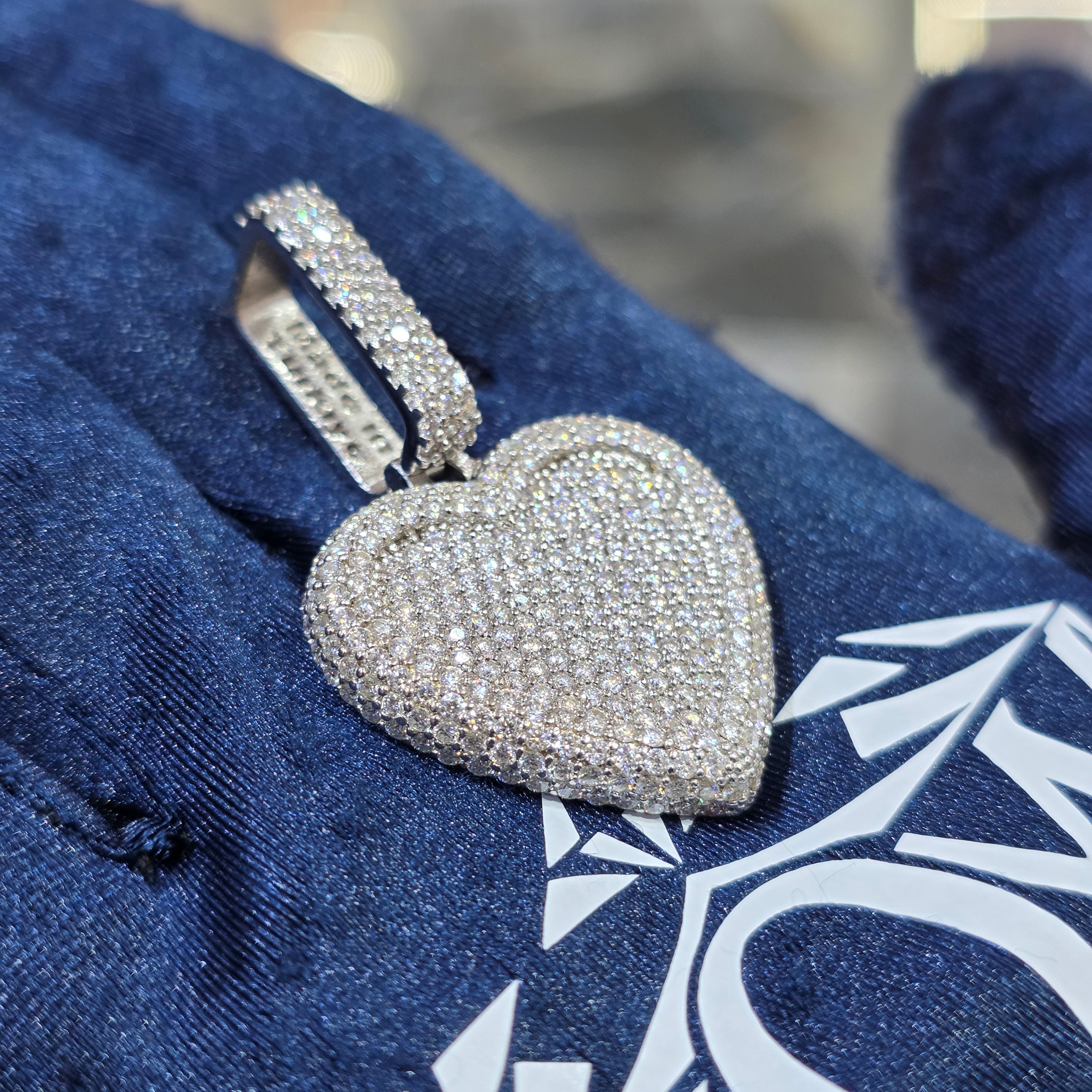 Moissanite Heart Pendant – 925 Sterling Silver | 3.57 CTW | Silver, Gold & Rose Gold