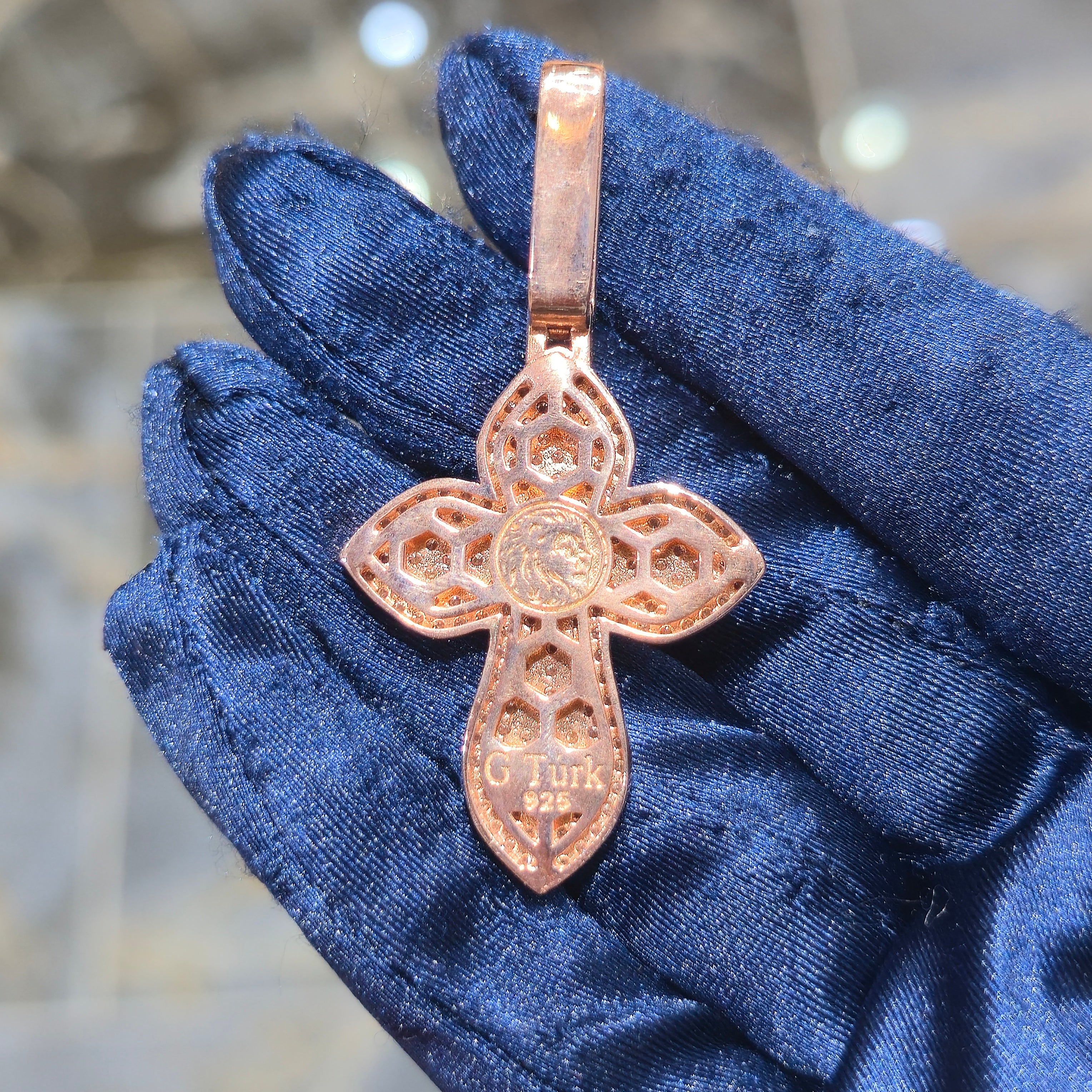 Moissanite Cross Pendant – 925 Sterling Silver |2.36 CTW| Silver, Gold & Rose Gold |