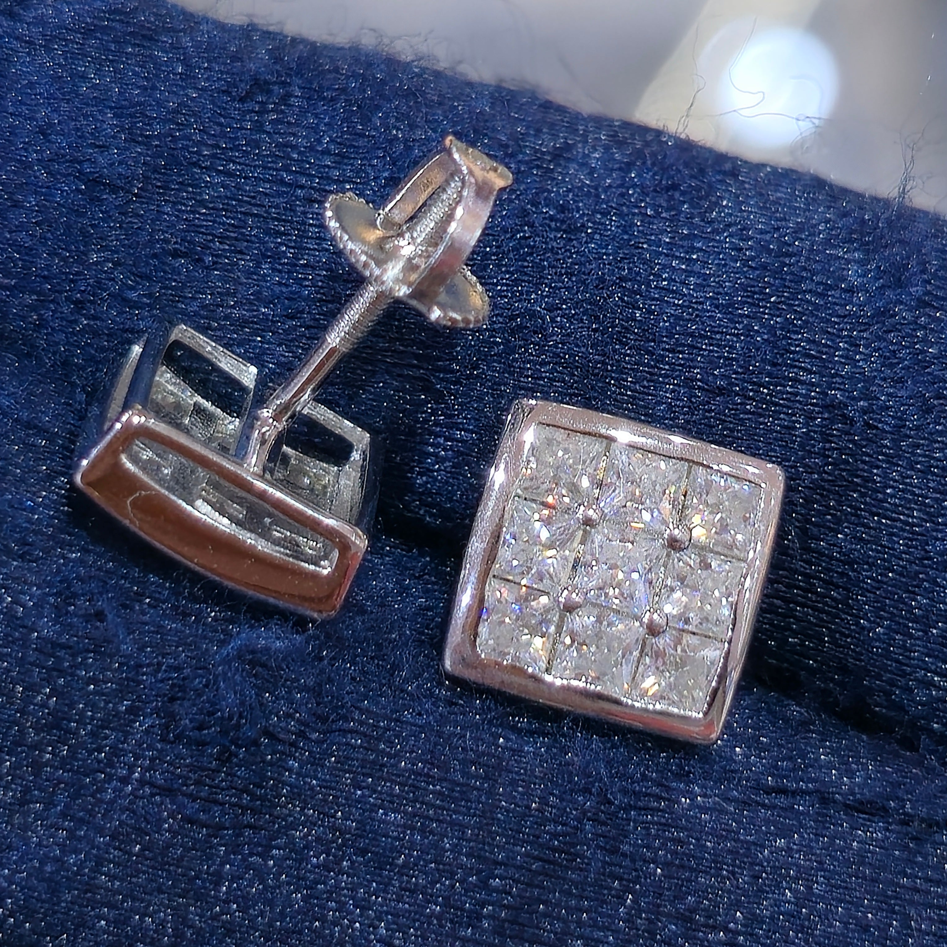 Premium VVS Moissanite Square Stud Earrings | 925 Sterling Silver