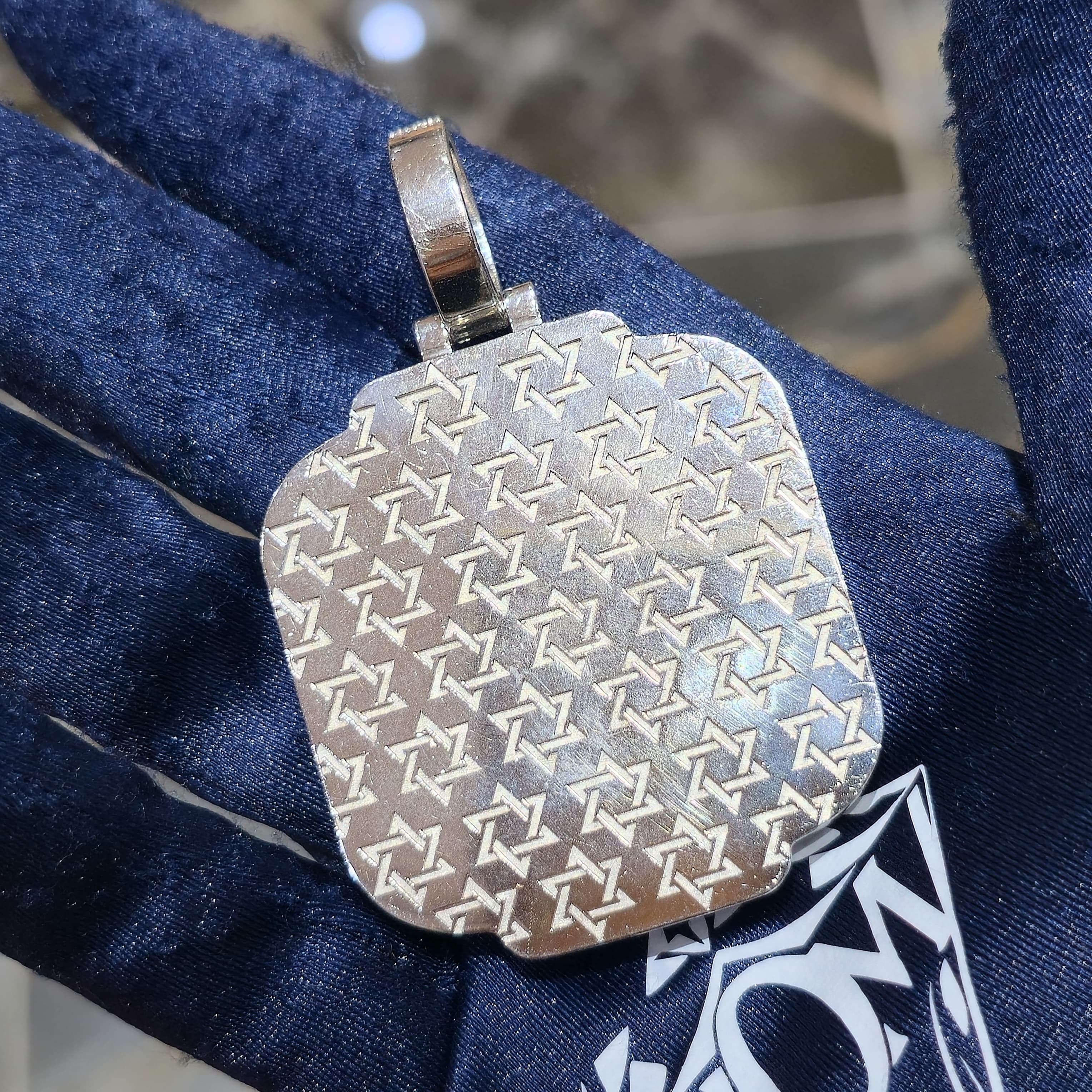 Custom 2×3 Inch Moissanite Pendant With 3mm Tennis Chain | 925 Sterling Silver | White Yellow & Rose Gold