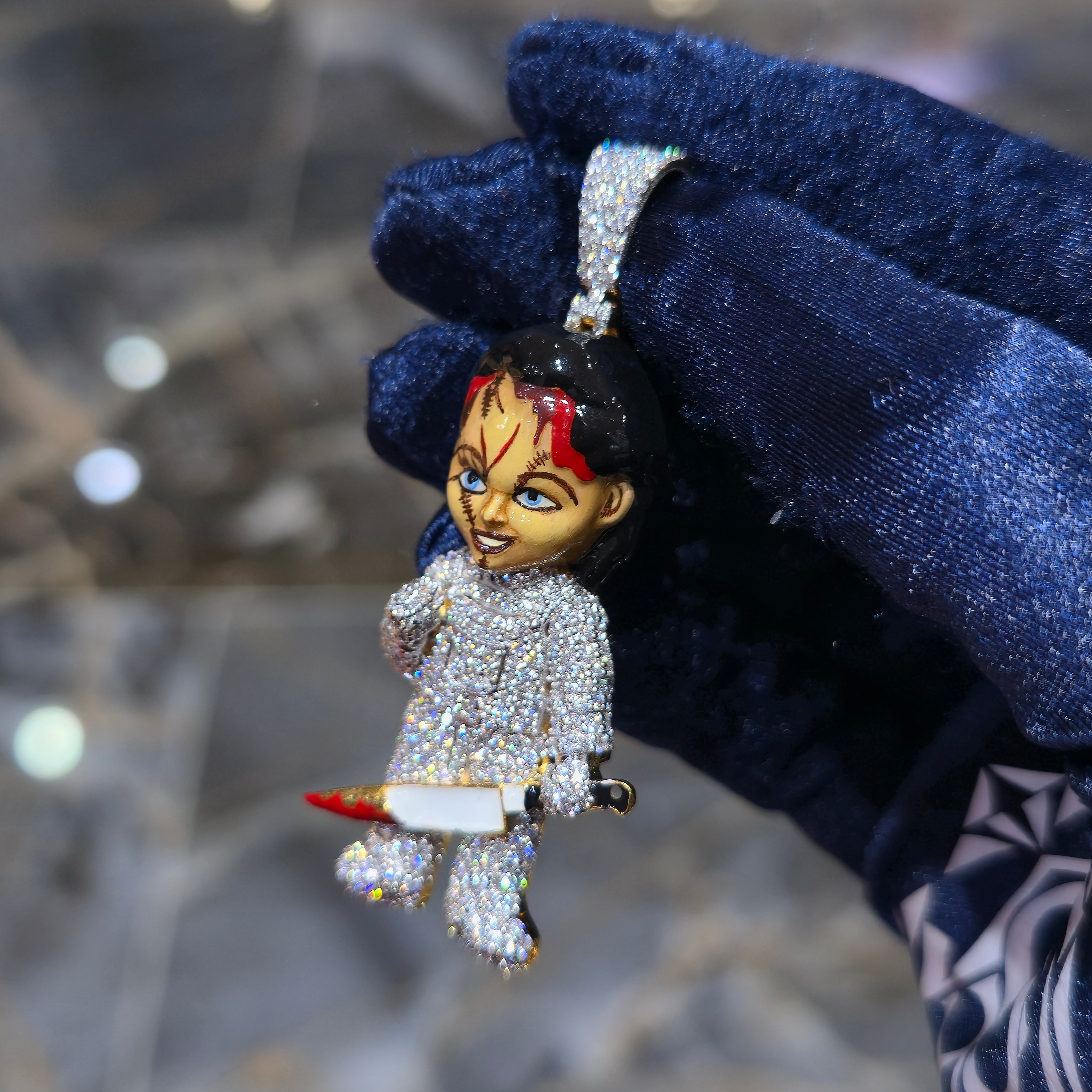 Chucky & Tiffany Silver Moissanite Pendant