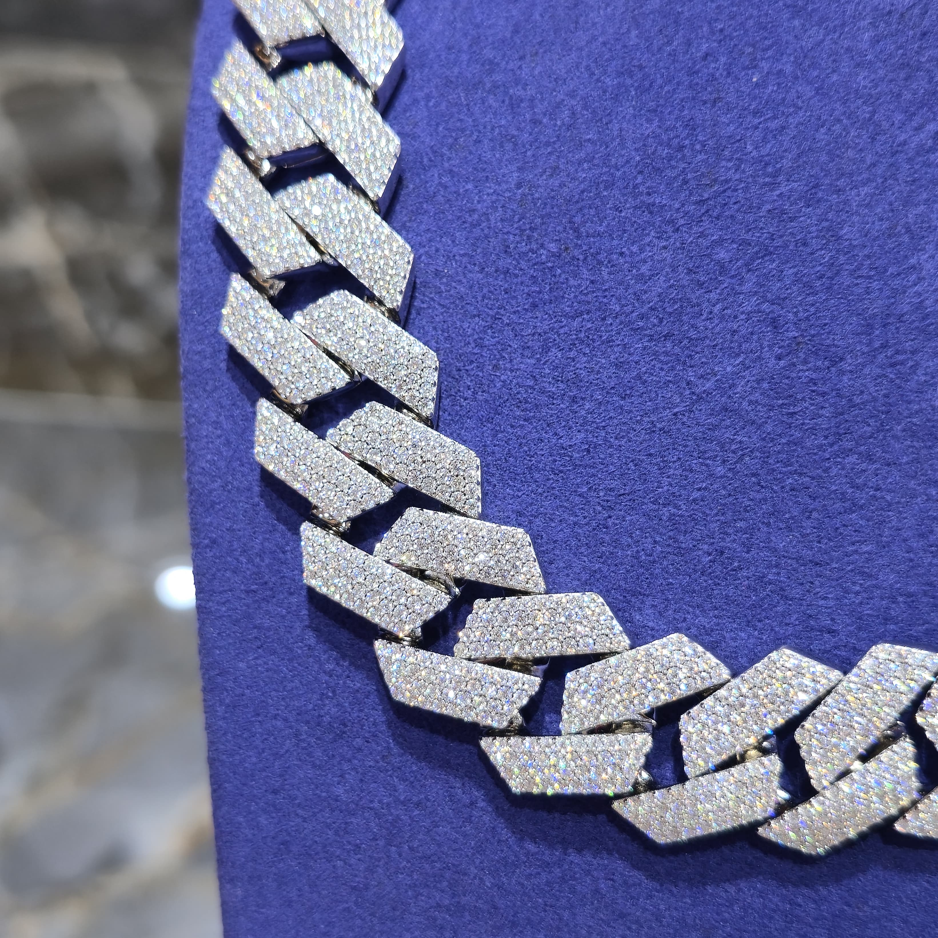 Moissanite Miami Cuban Prong Link Chain | 22mm | Silver, Gold & Rose Gold