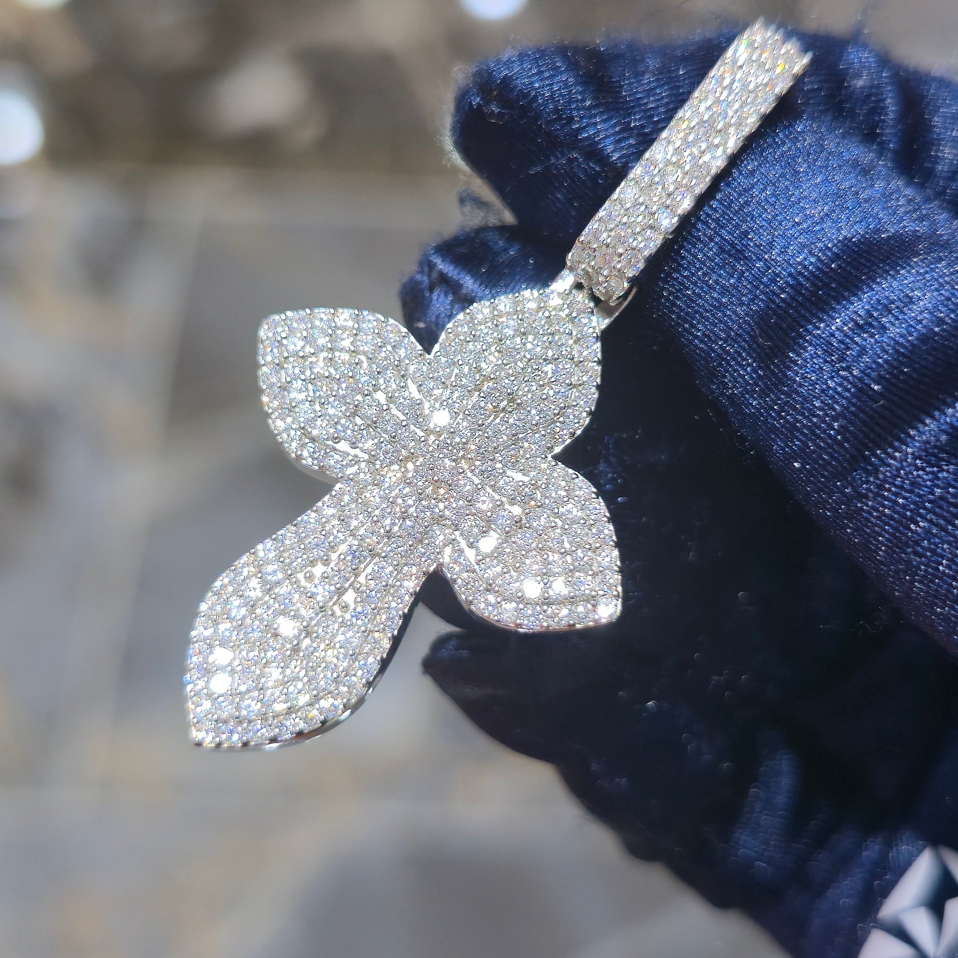 Moissanite Cross Pendant – 925 Sterling Silver |2.36 CTW| Silver, Gold & Rose Gold |