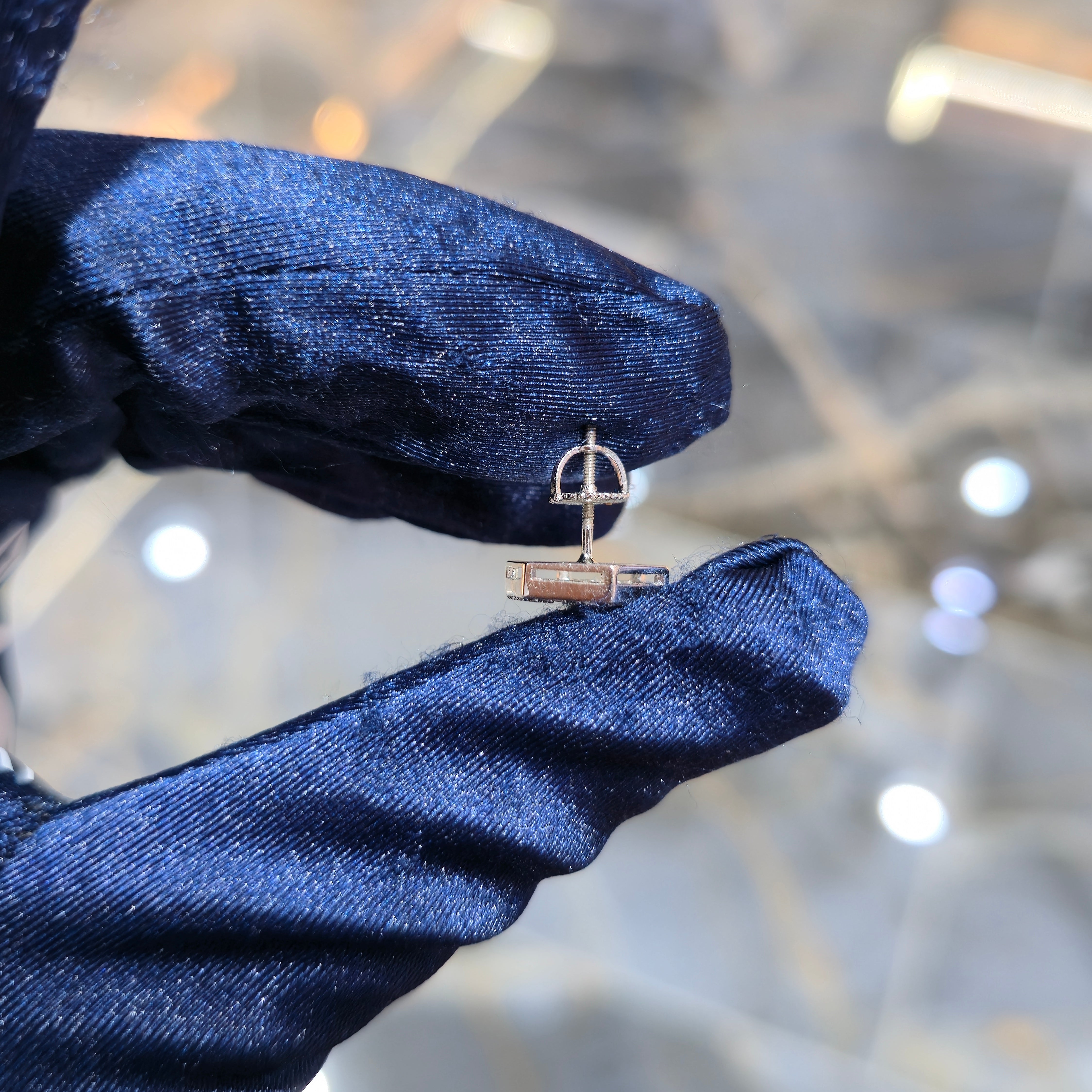 Sterling Silver Moissanite Hexagon Stud Earrings