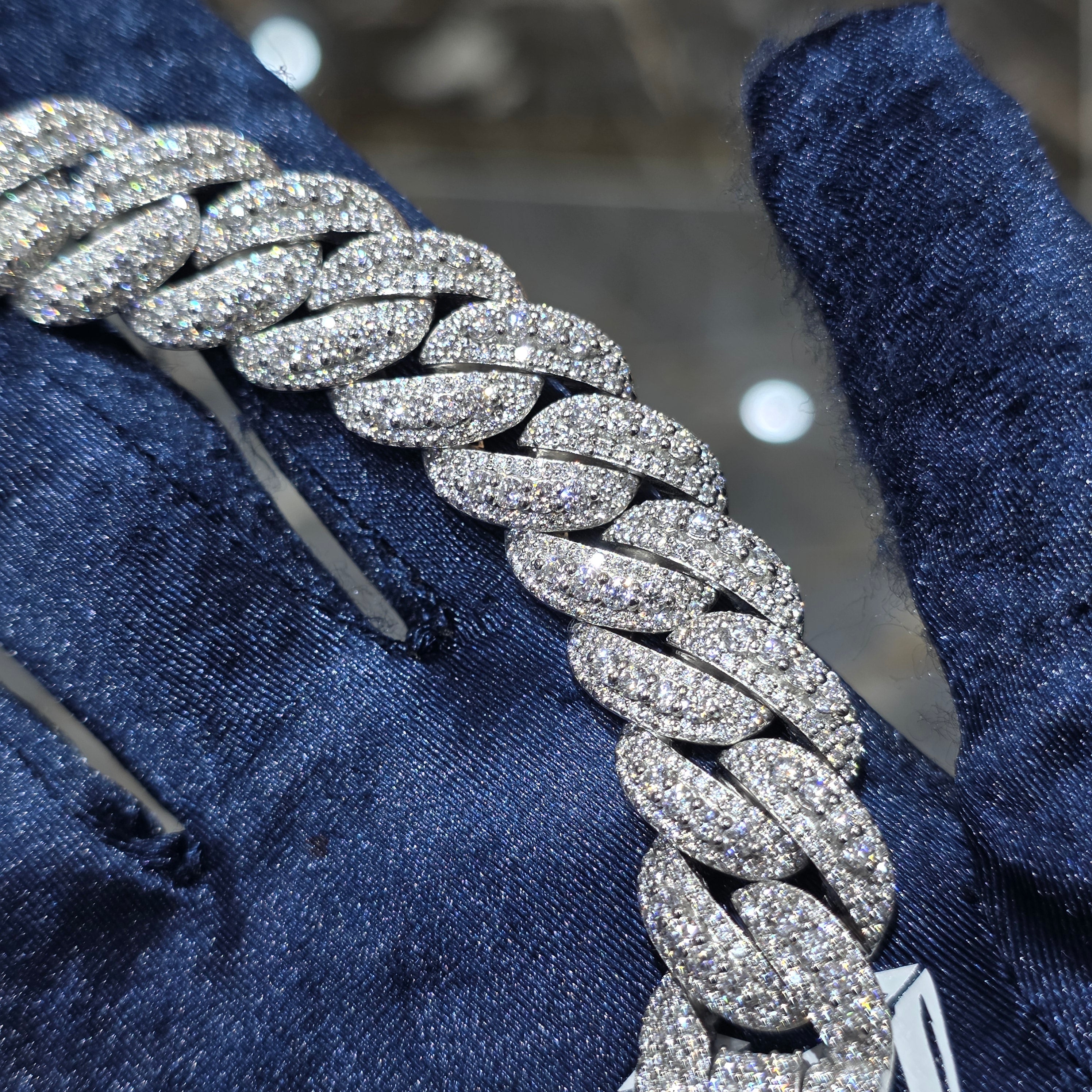 Moissanite Bussdown Cuban Bracelet – 925 Sterling Silver | Silver, Gold & Rose Gold | 14mm