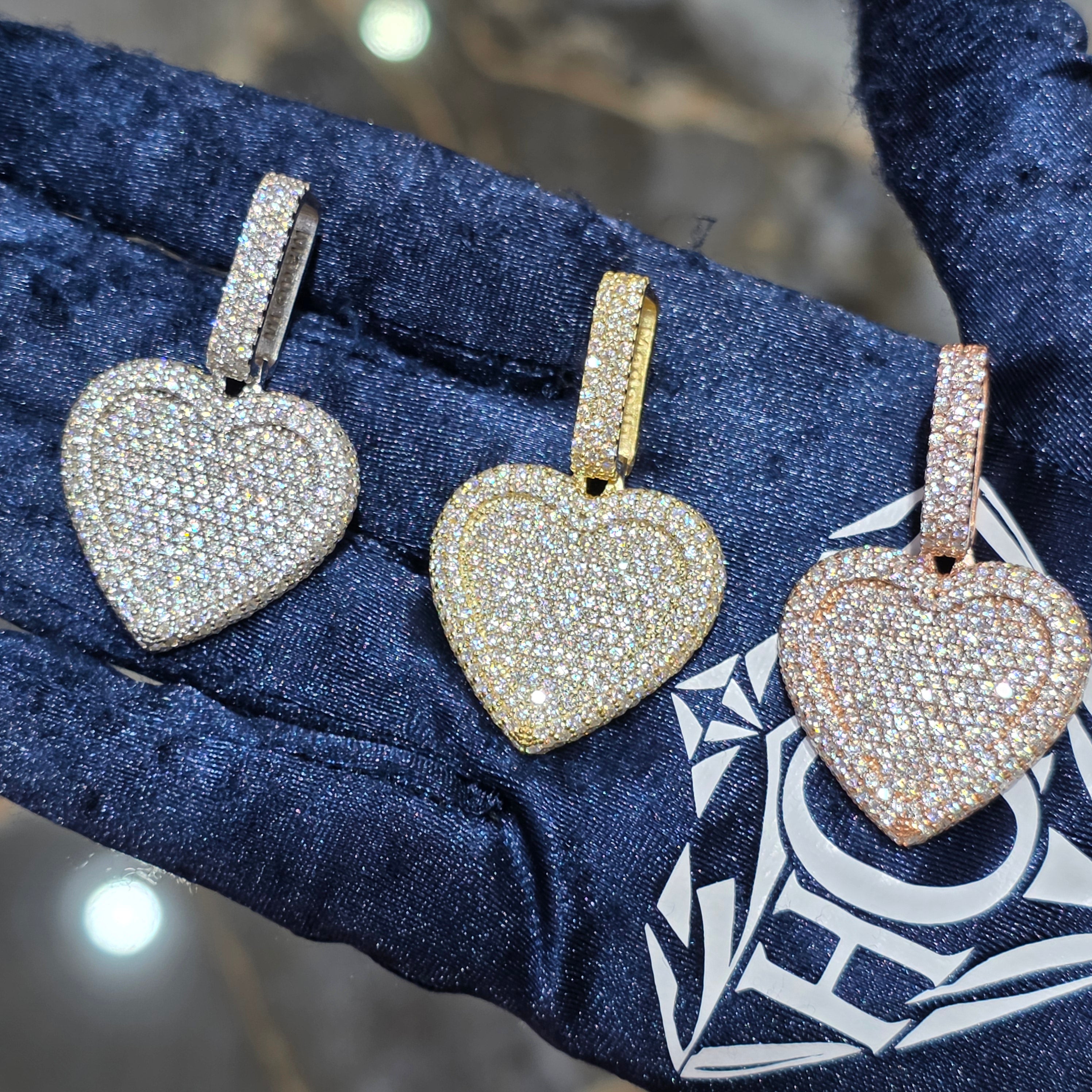 Moissanite Heart Pendant – 925 Sterling Silver | 3.57 CTW | Silver, Gold & Rose Gold