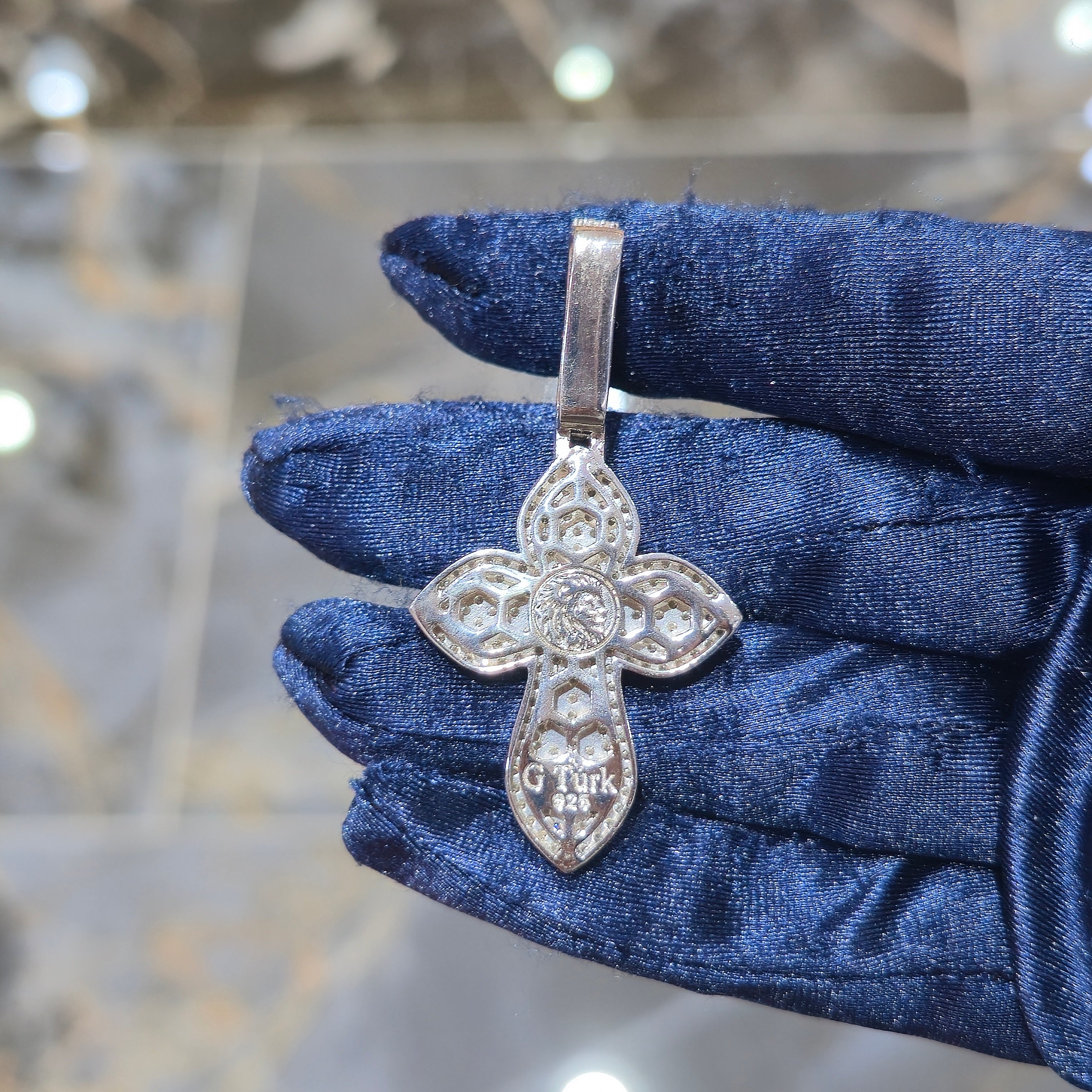 Moissanite Cross Pendant – 925 Sterling Silver |2.36 CTW| Silver, Gold & Rose Gold |