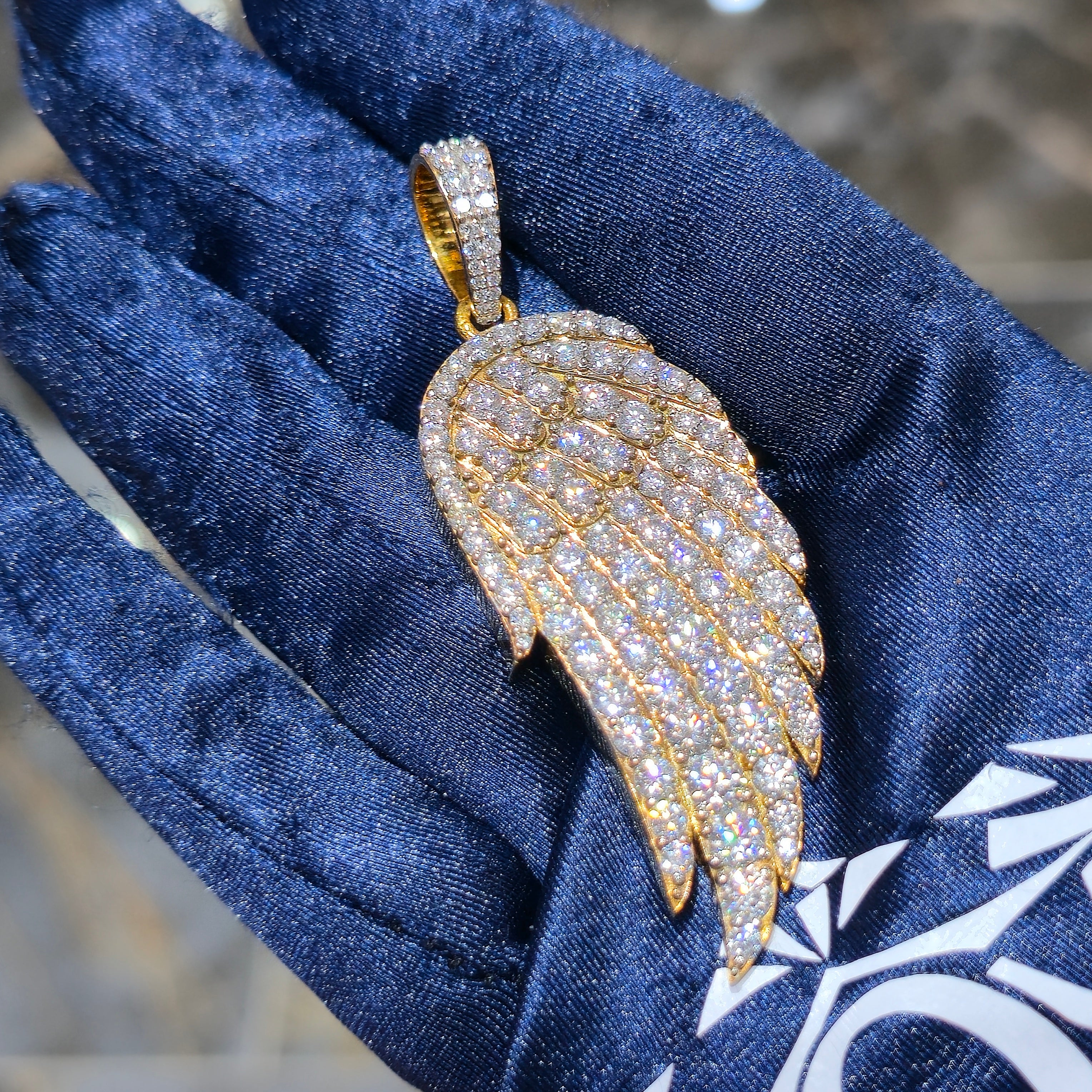 Moissanite Angel Wing Pendant – 925 Sterling Silver | 7.00 CTW | Silver, Gold & Rose Gold
