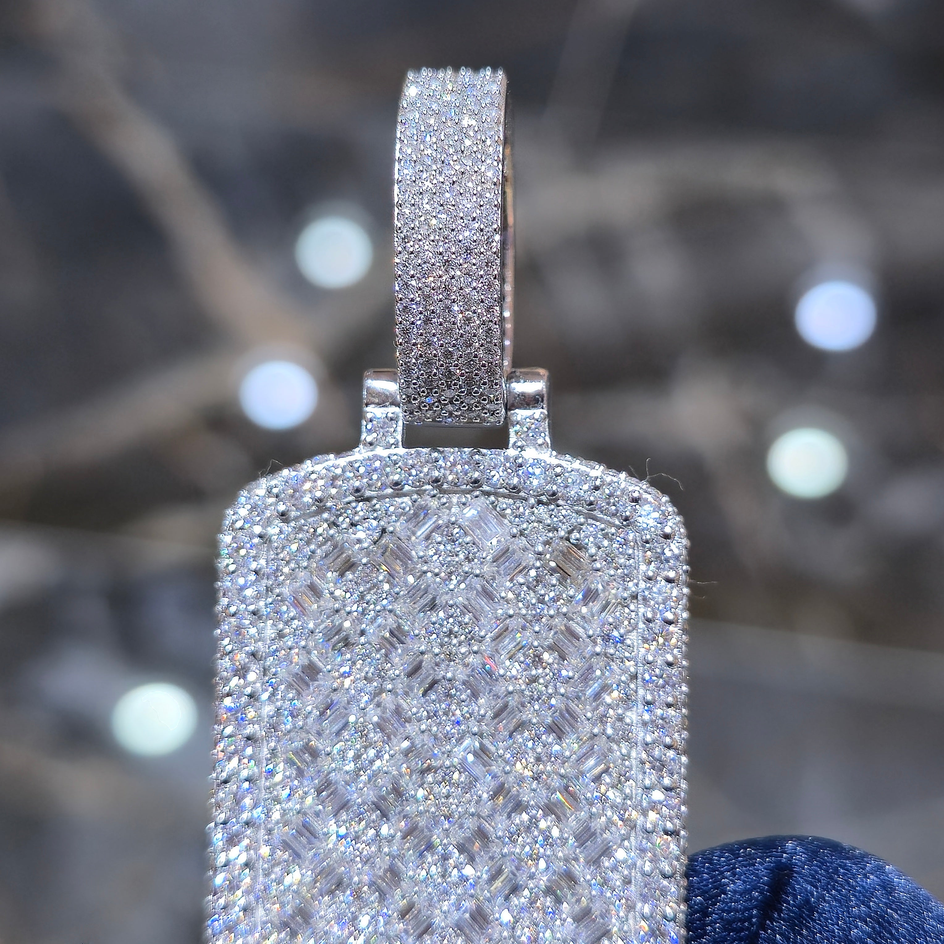 Custom Double Dog Tag Picture Pendant – Iced Moissanite