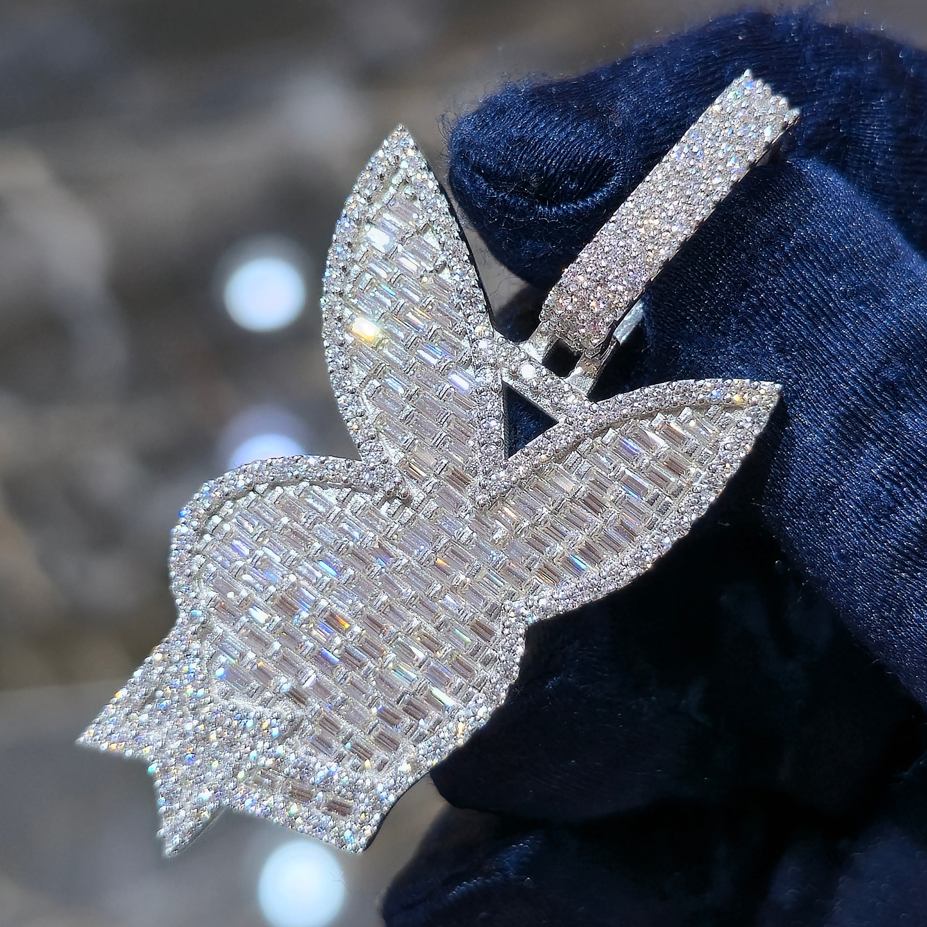 Moissanite Playboy Bunny Pendant – 925 Sterling Silver | 4.50 CTW | Silver, Gold & Rose Gold