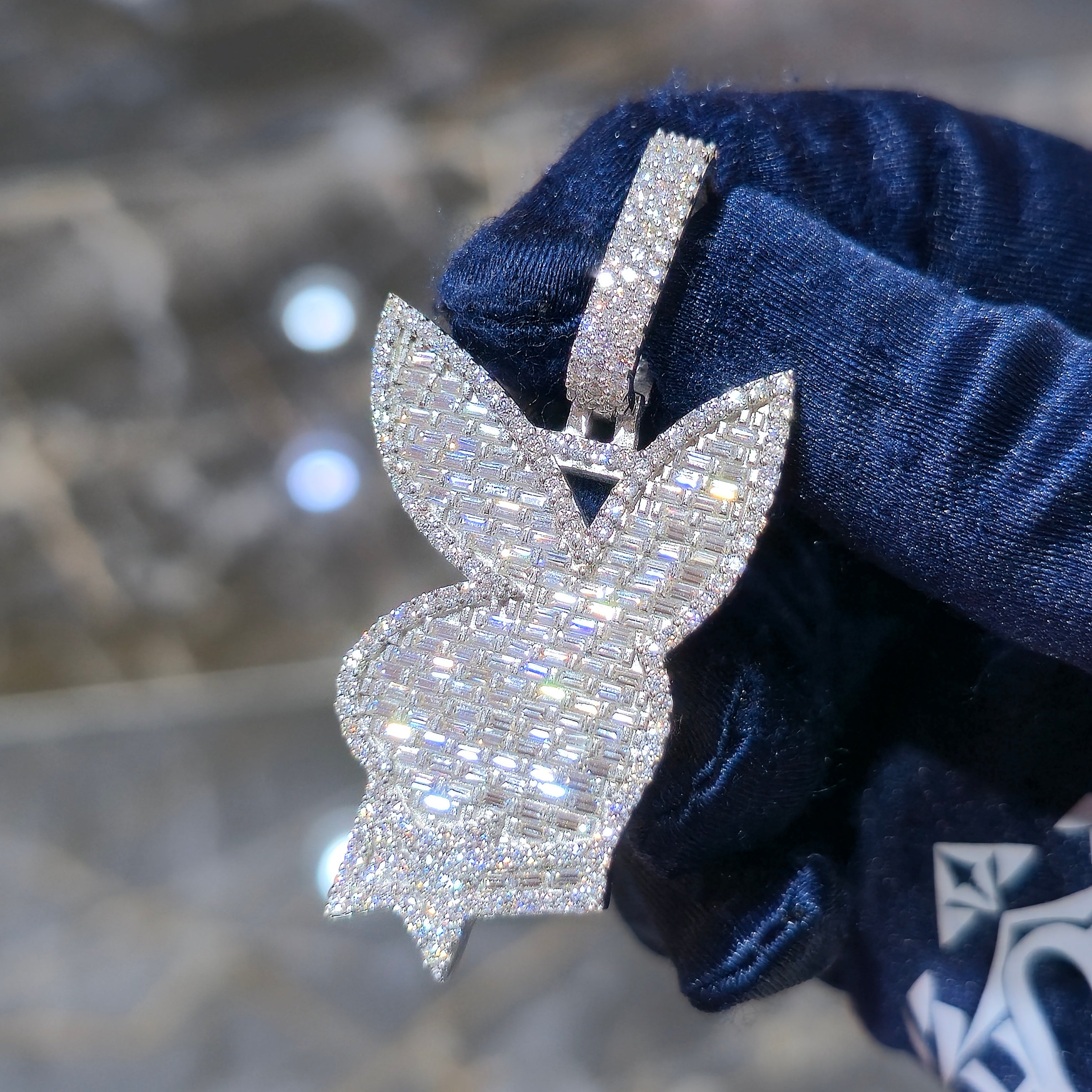 Moissanite Playboy Bunny Pendant – 925 Sterling Silver | 4.50 CTW | Silver, Gold & Rose Gold