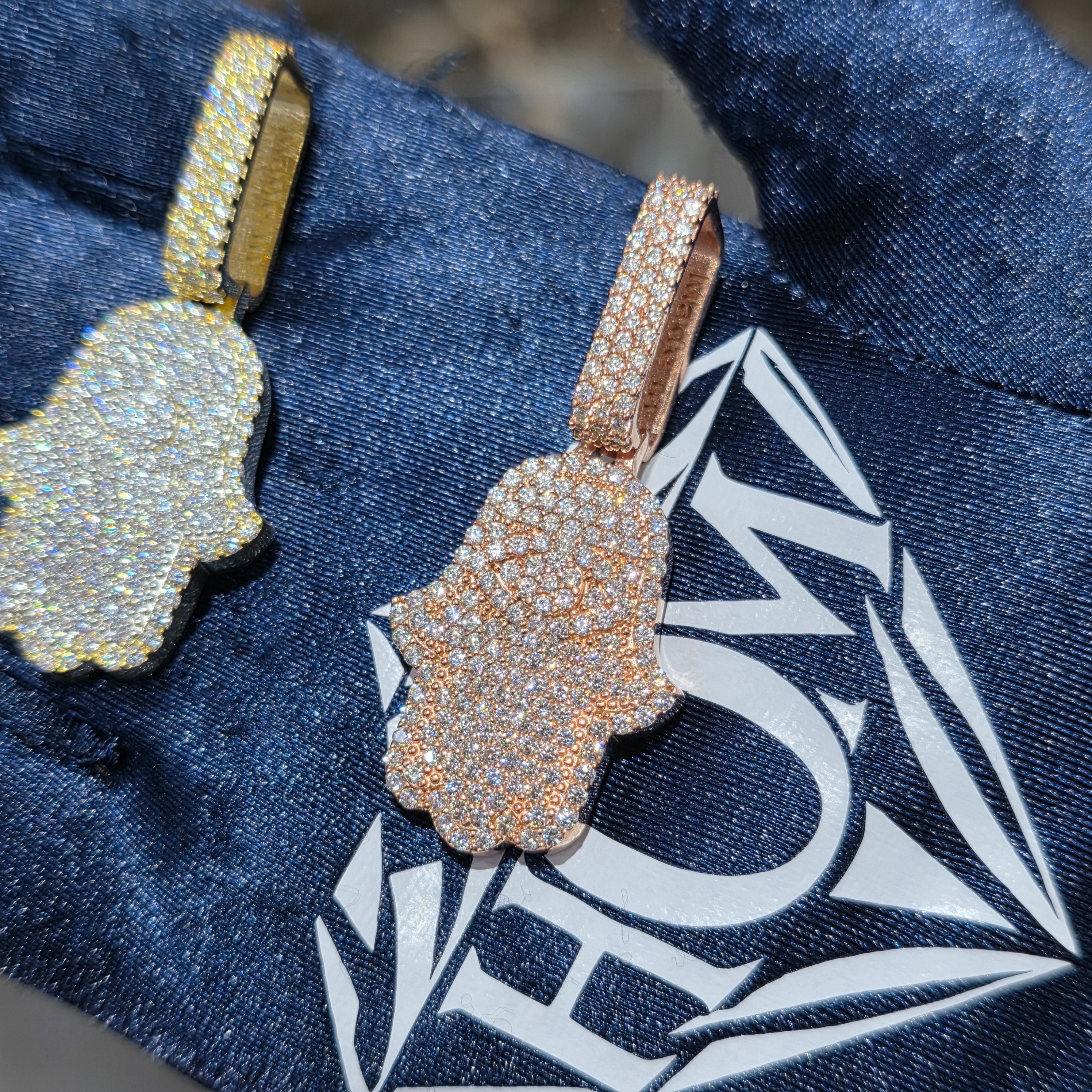 Moissanite Hamsa Pendant – 925 Sterling Silver | 2.05 CTW|Silver, Gold & Rose Gold