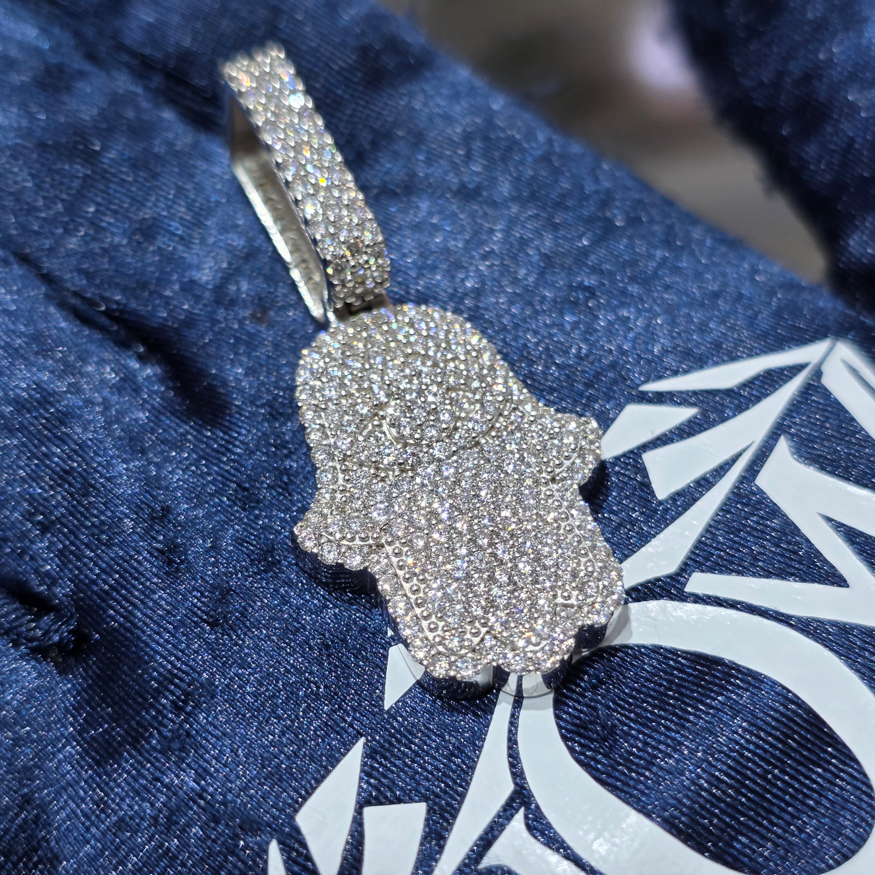 Moissanite Hamsa Pendant – 925 Sterling Silver | 2.05 CTW|Silver, Gold & Rose Gold