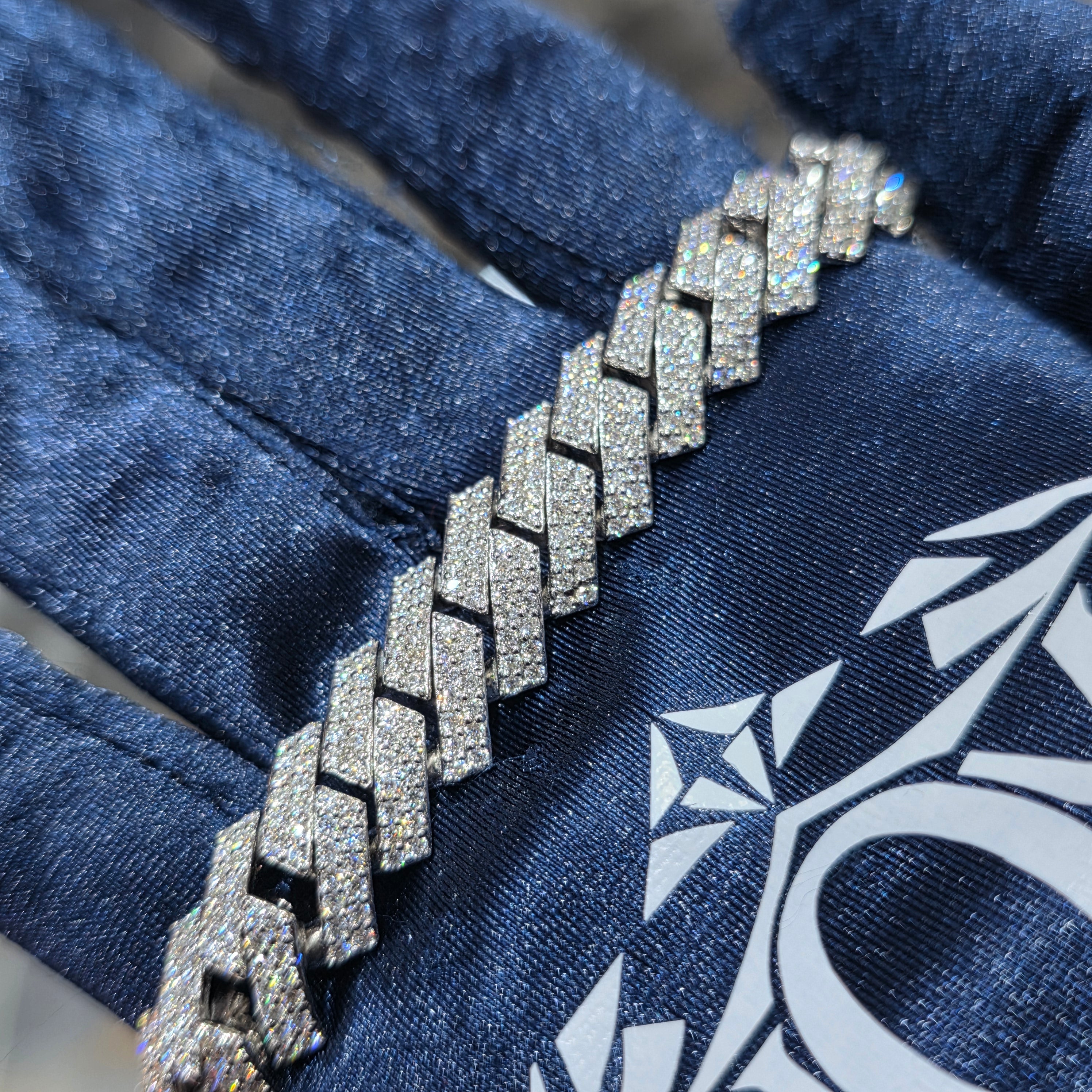 Moissanite Spiked Cuban Link Bracelet – 925 Sterling Silver | 12MM
