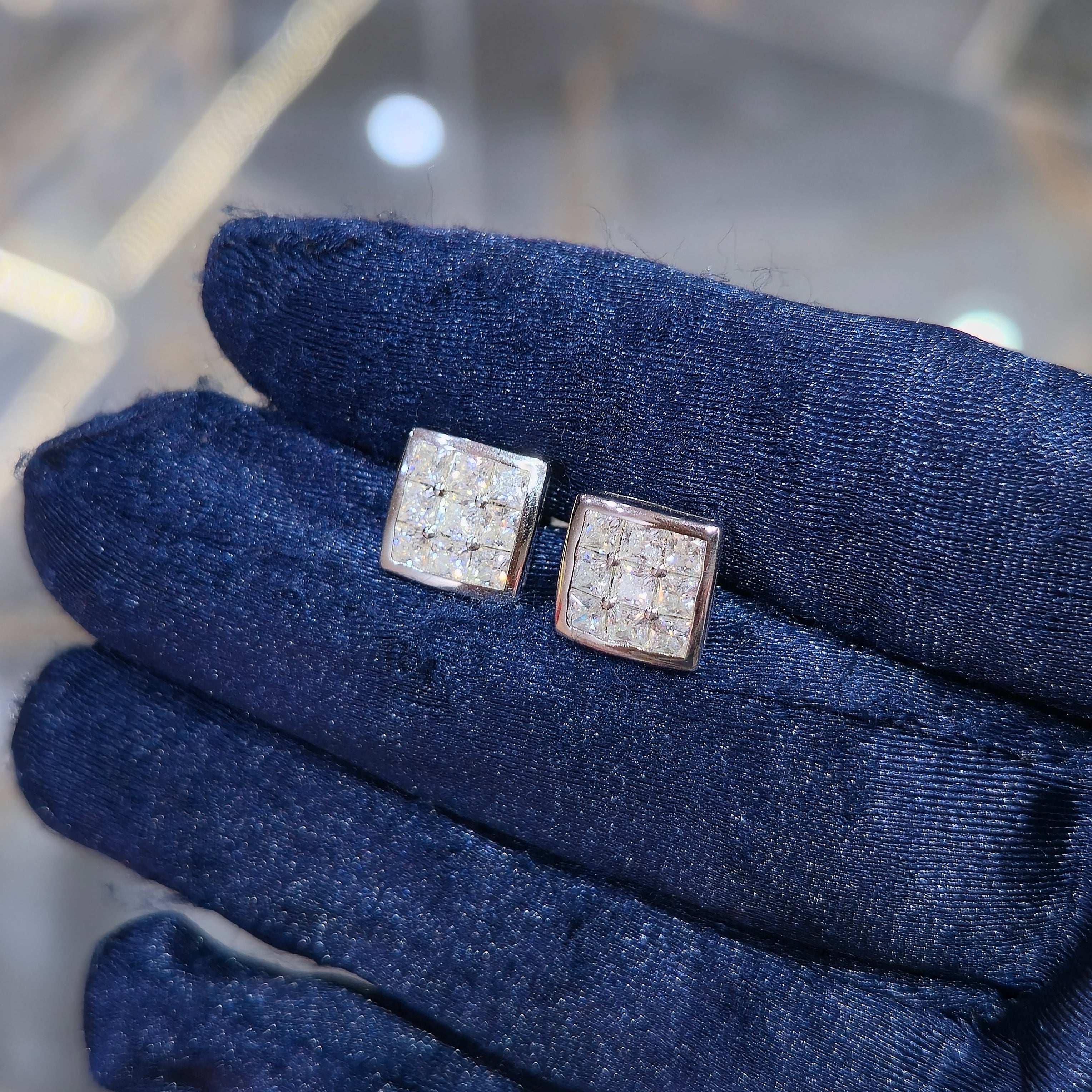 Premium VVS Moissanite Square Stud Earrings | 925 Sterling Silver