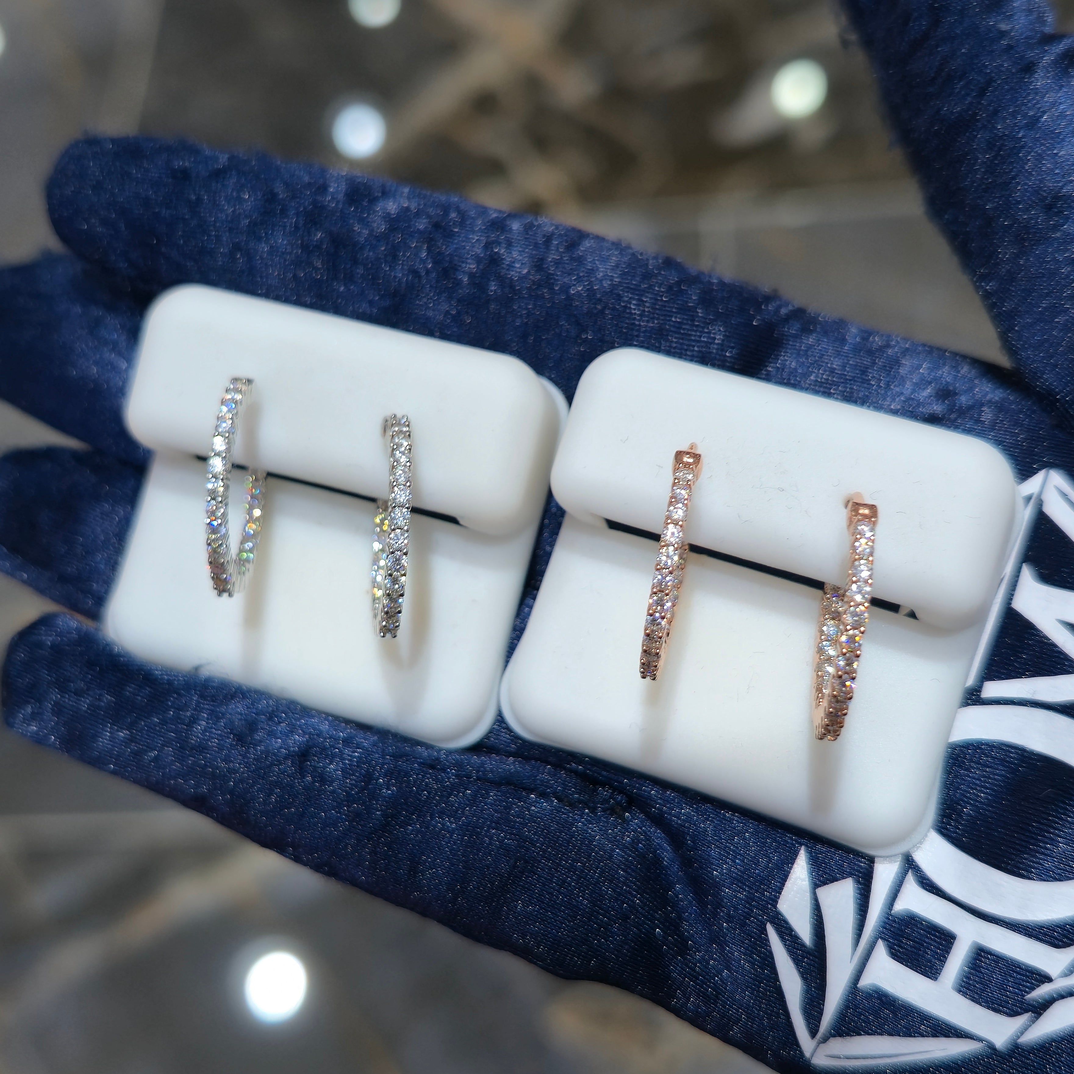 Huggie Hoop Moissanite Earrings - Silver