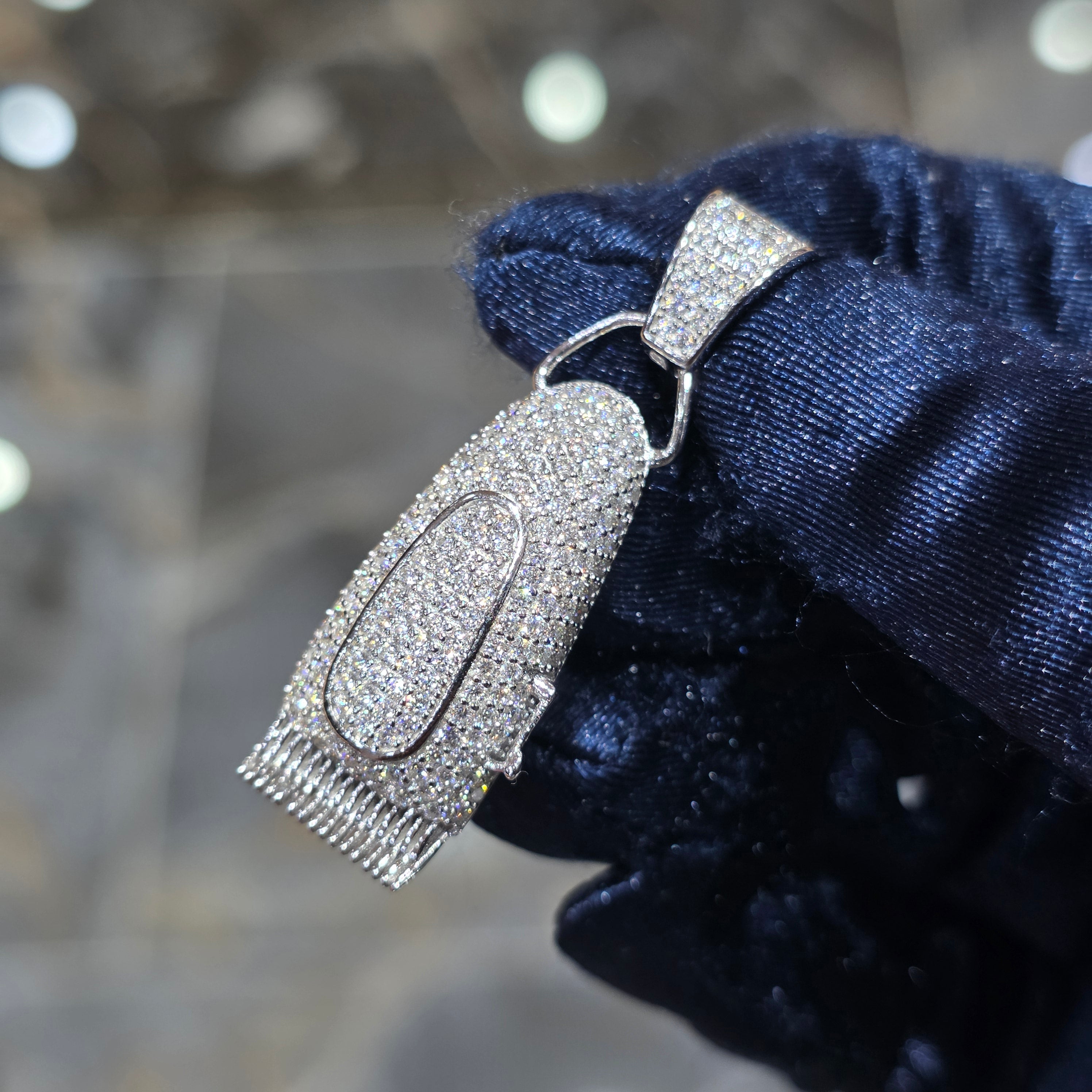 Moissanite Barber Trimmer Pendant – 925 Sterling Silver | 2.16 CTW | Silver, Gold & Rose Gold