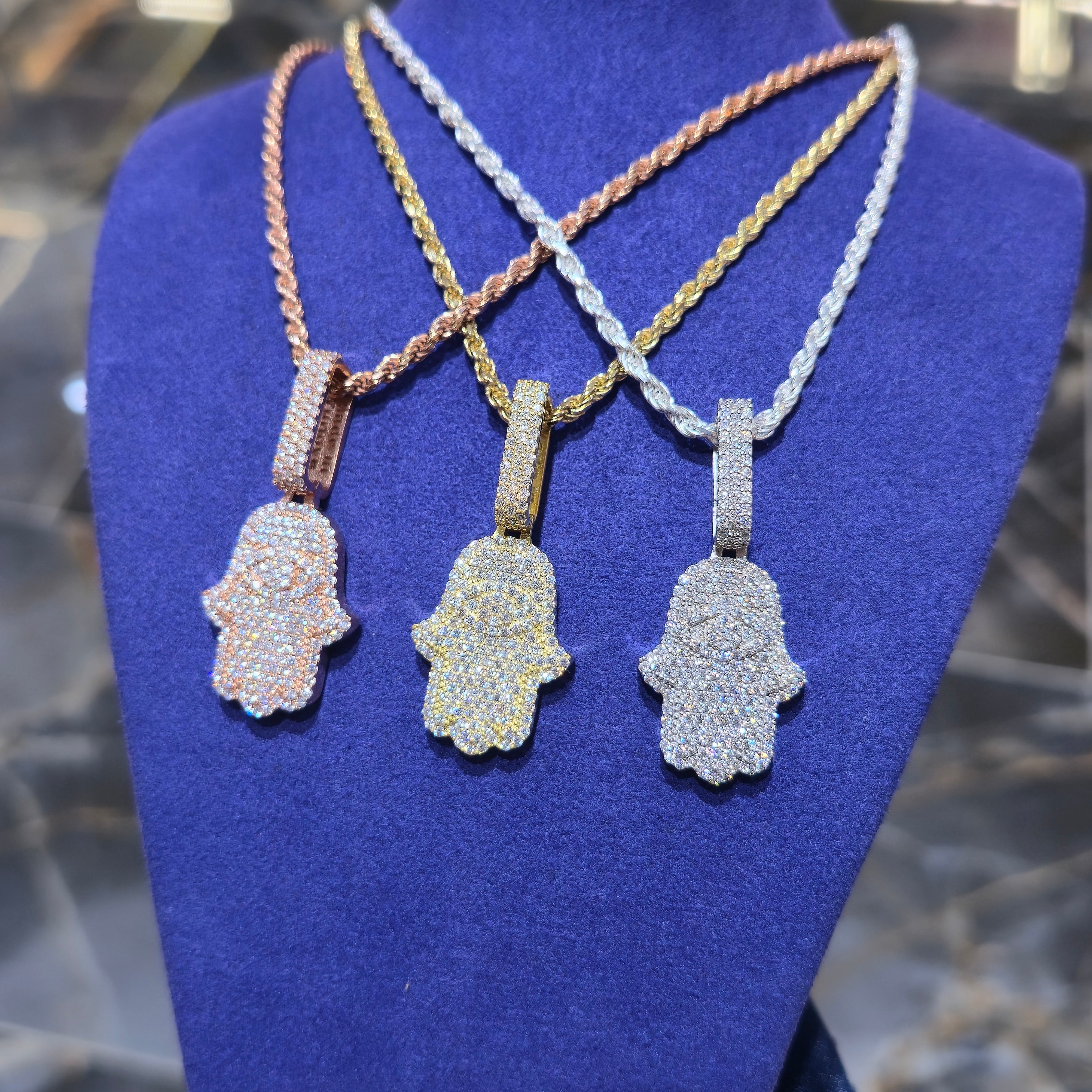 Hamsa Pendant + Rope Chain Combo