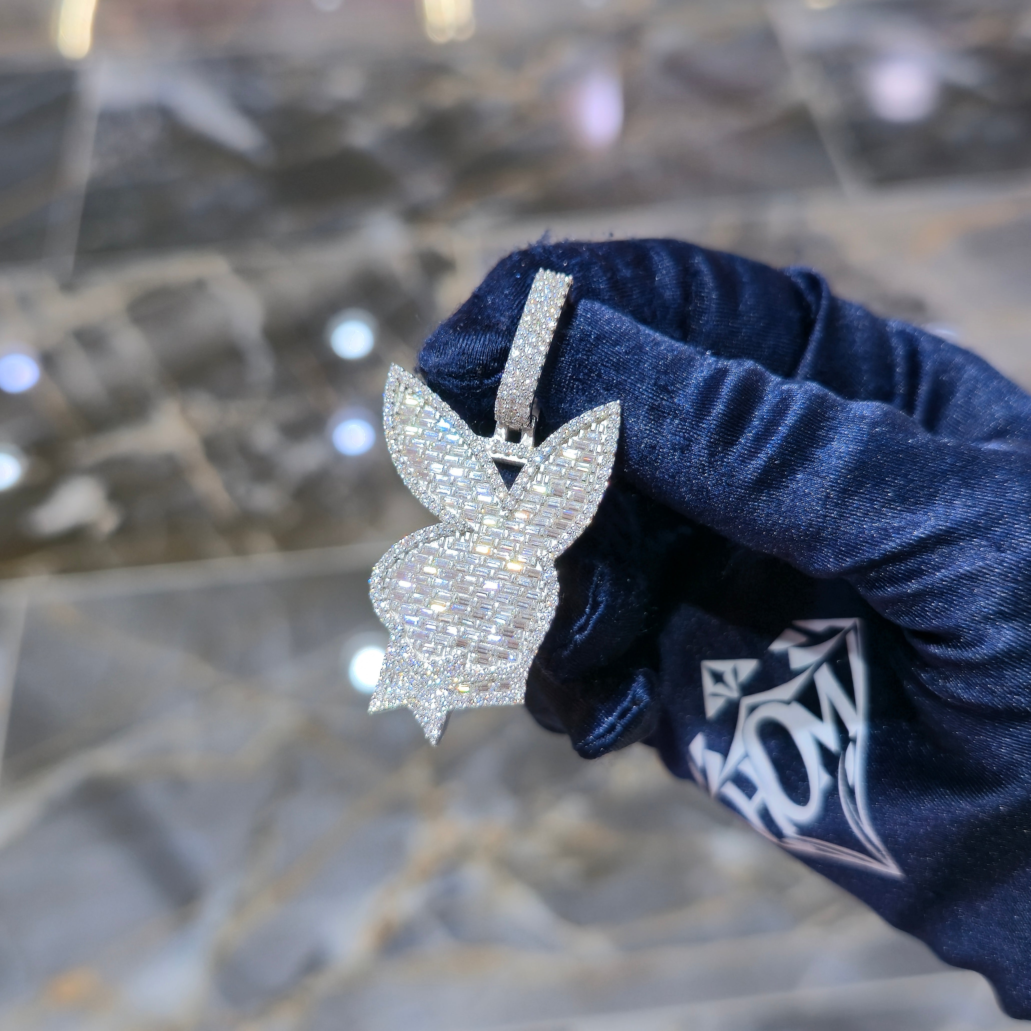 Moissanite Playboy Bunny Pendant – 925 Sterling Silver | 4.50 CTW | Silver, Gold & Rose Gold