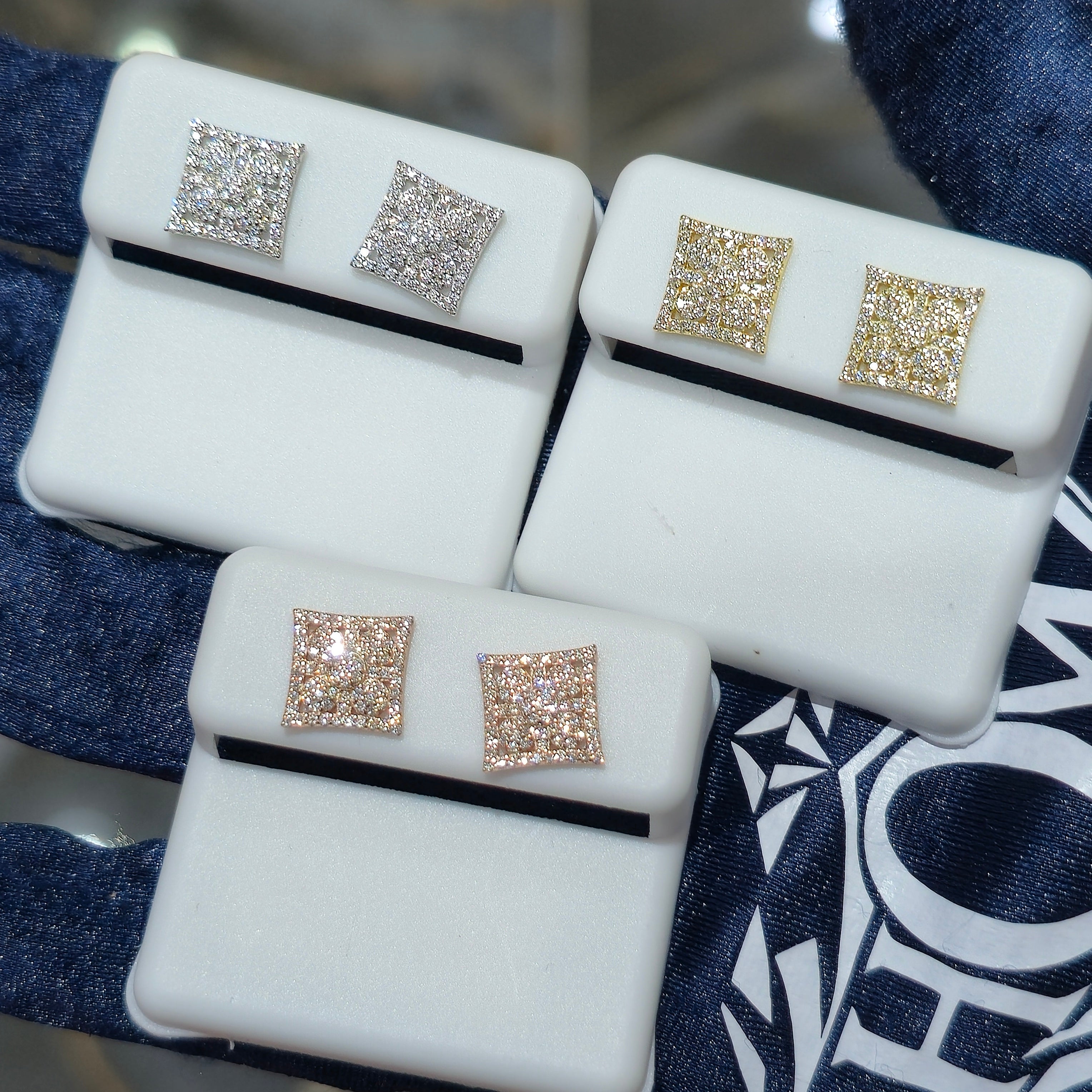 Sterling Silver Moissanite Illusion Setting Stud Earrings