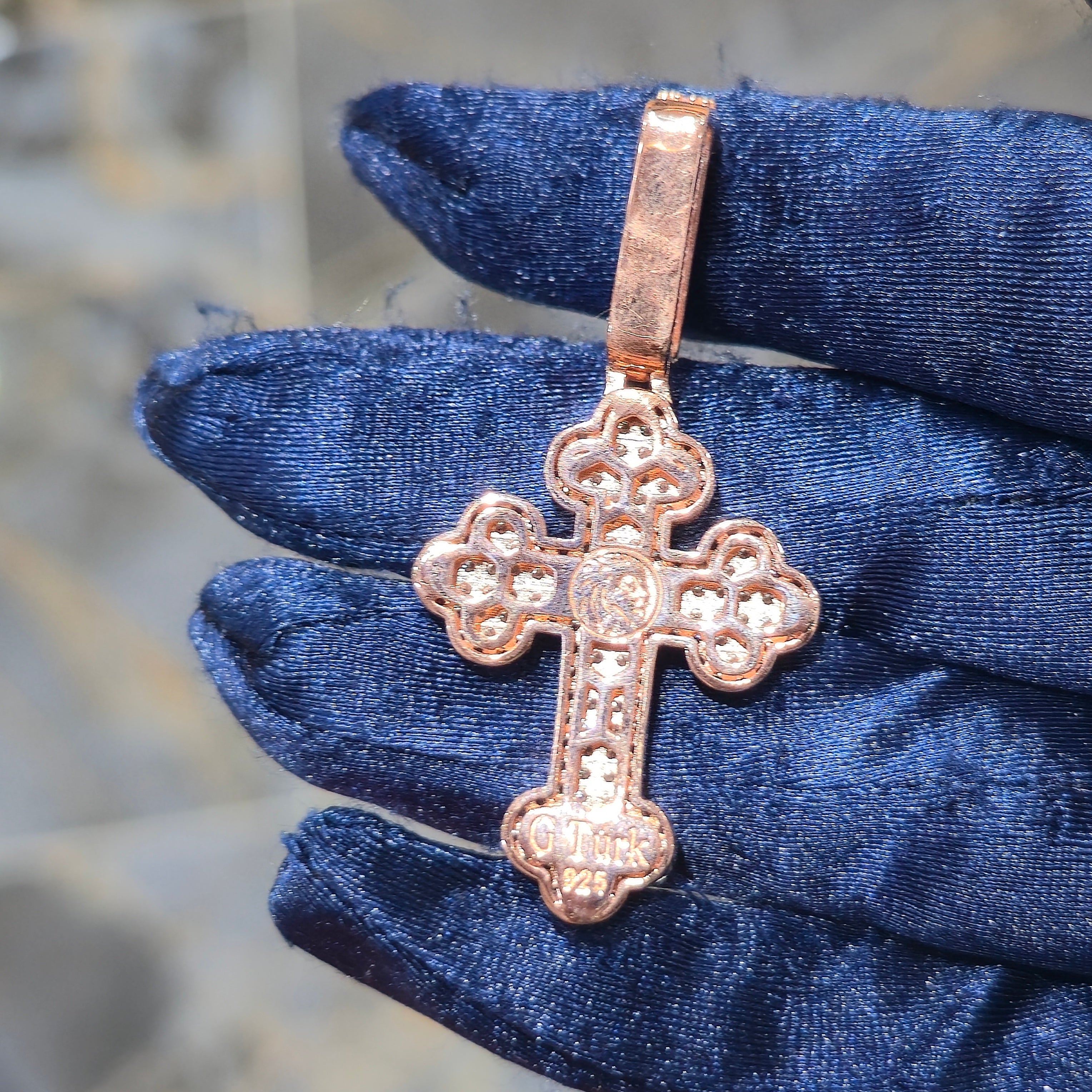 Moissanite Bottony Cross Pendant – 925 Sterling Silver | 2.11 CTW | Silver, Gold & Rose Gold