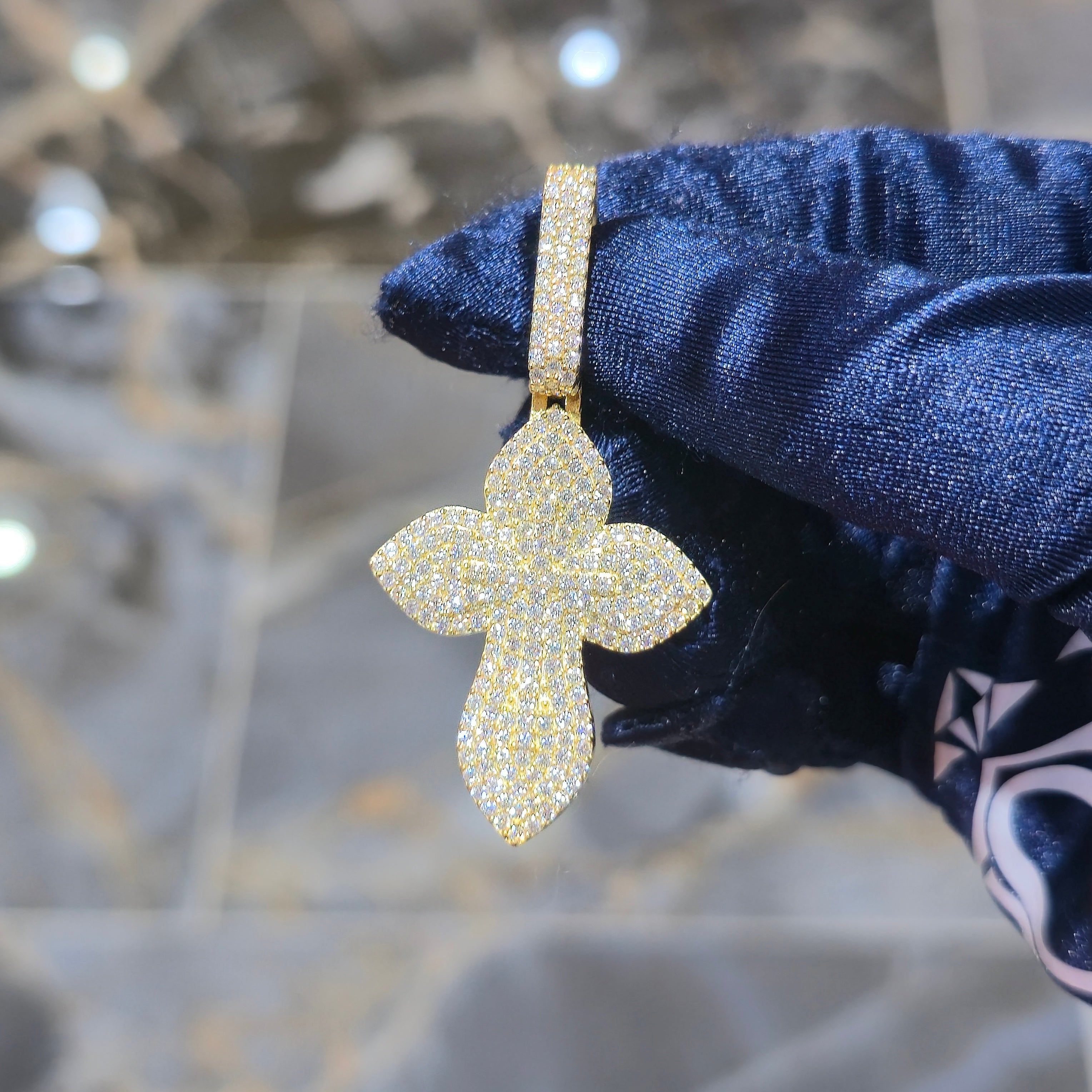 Moissanite Cross Pendant – 925 Sterling Silver |2.36 CTW| Silver, Gold & Rose Gold |