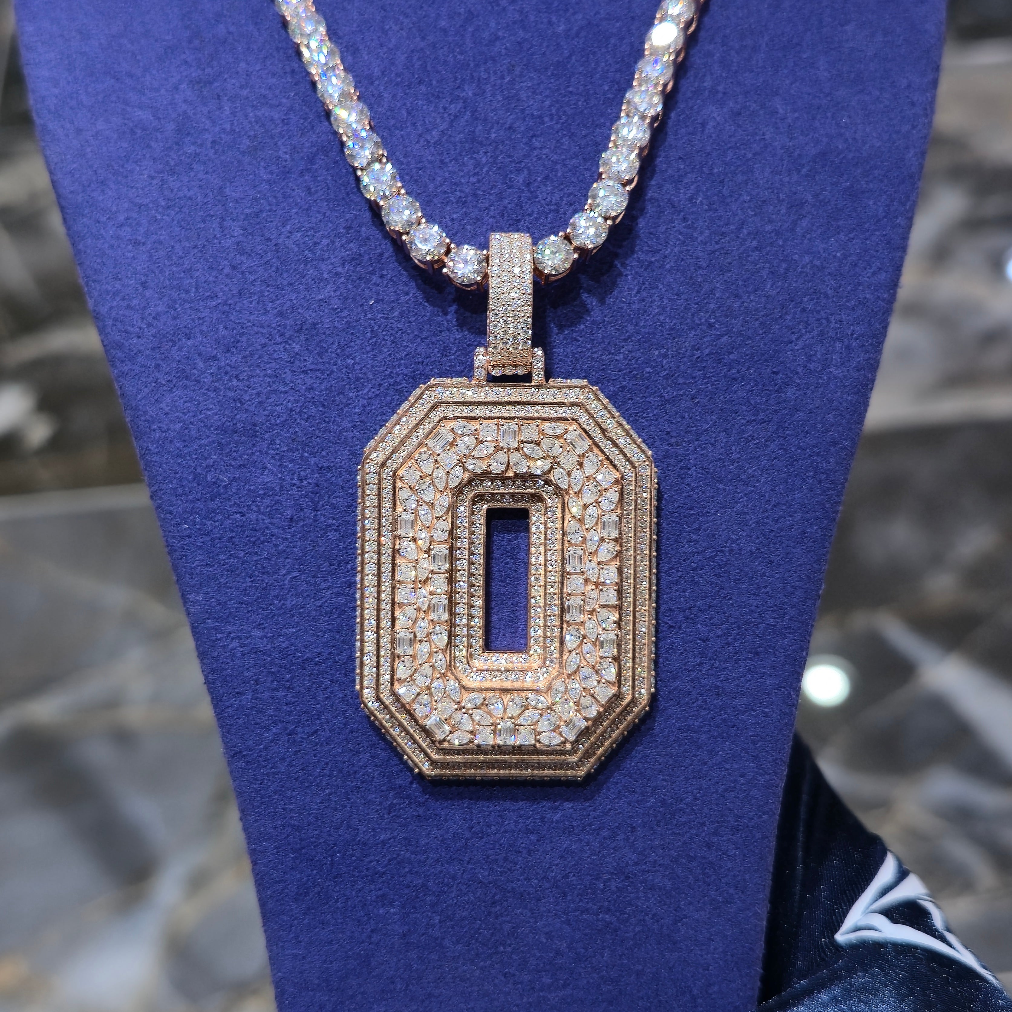 Custom Number Pendant & Tennis Chain Combo Set
